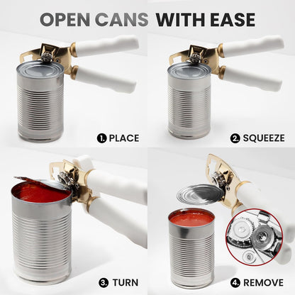 Manual Can Opener Heavy Duty Patented Stainless Steel, Ruby - Colors A