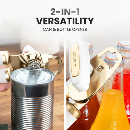 Manual Can Opener Heavy Duty Patented Stainless Steel, Ruby - Colors A