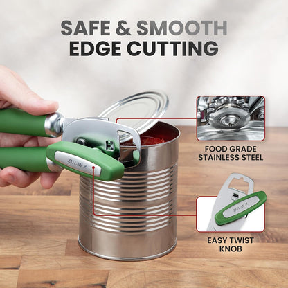 Manual Can Opener Heavy Duty Patented Stainless Steel, Ruby - Colors A