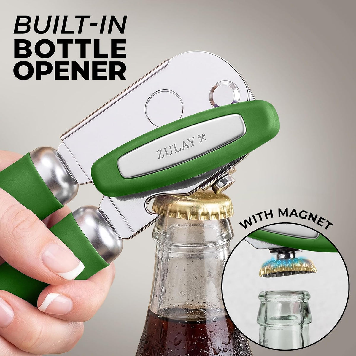 Manual Can Opener Heavy Duty Patented Stainless Steel, Ruby - Colors A