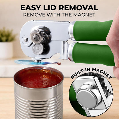 Manual Can Opener Heavy Duty Patented Stainless Steel, Ruby - Colors A