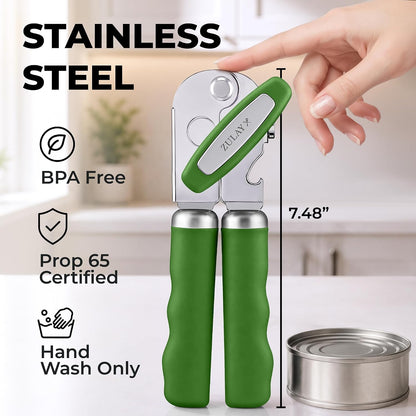 Manual Can Opener Heavy Duty Patented Stainless Steel, Ruby - Colors A