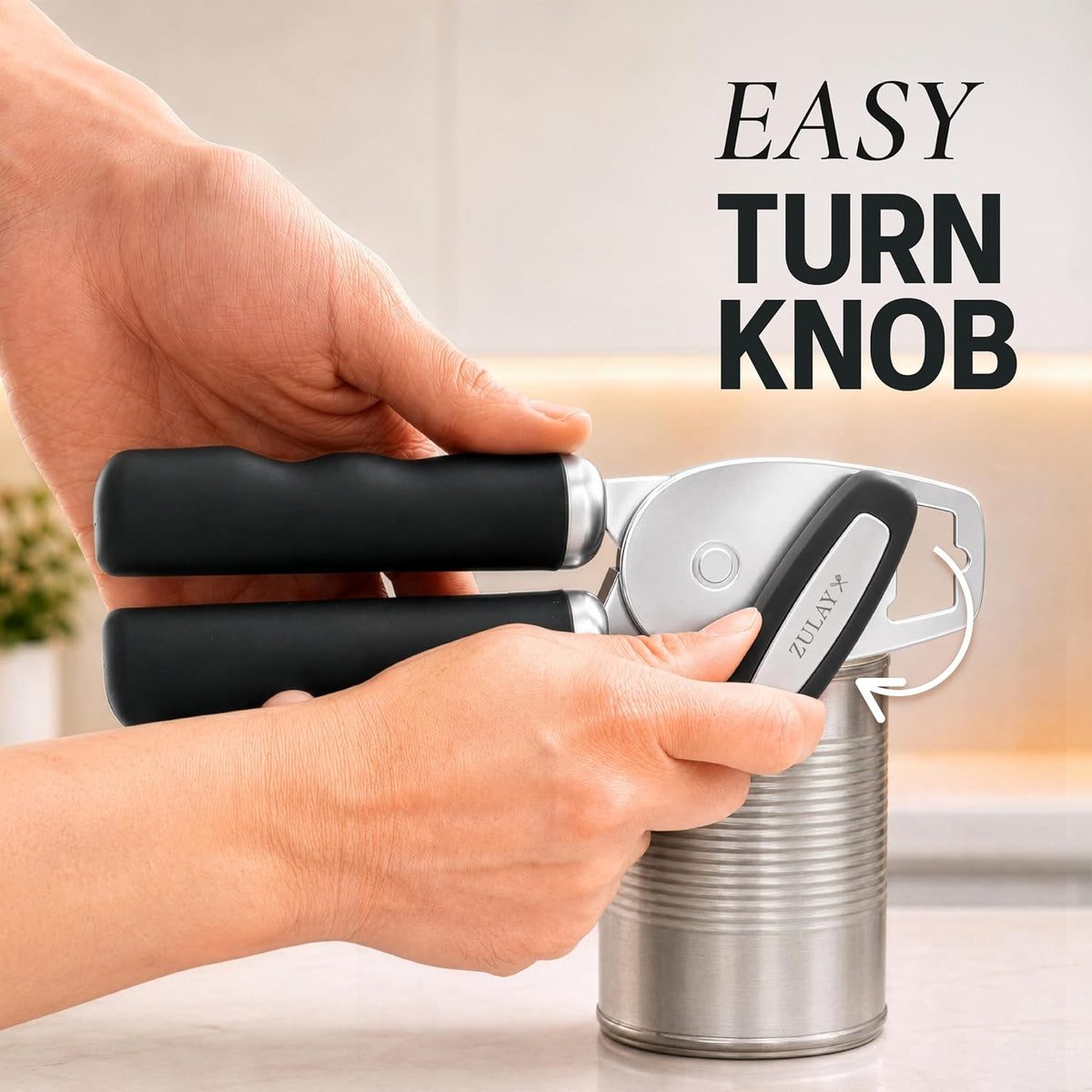 Manual Can Opener Heavy Duty Patented Stainless Steel, Ruby - Colors A