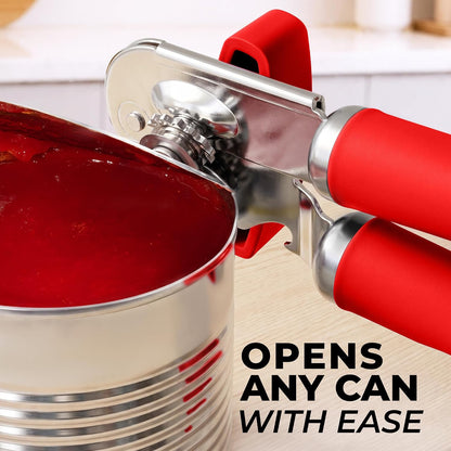 Manual Can Opener Heavy Duty Patented Stainless Steel, Ruby - Colors A