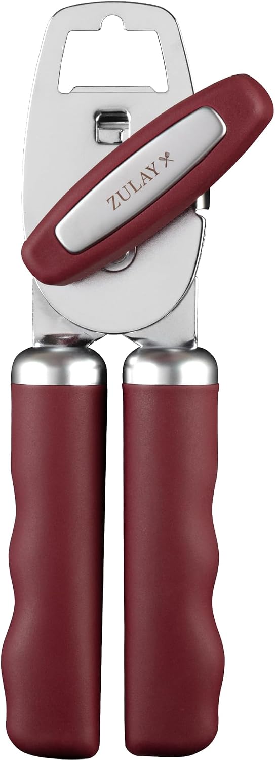 Manual Can Opener Heavy Duty Patented Stainless Steel, Ruby - Colors A