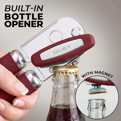 Manual Can Opener Heavy Duty Patented Stainless Steel, Ruby - Colors A