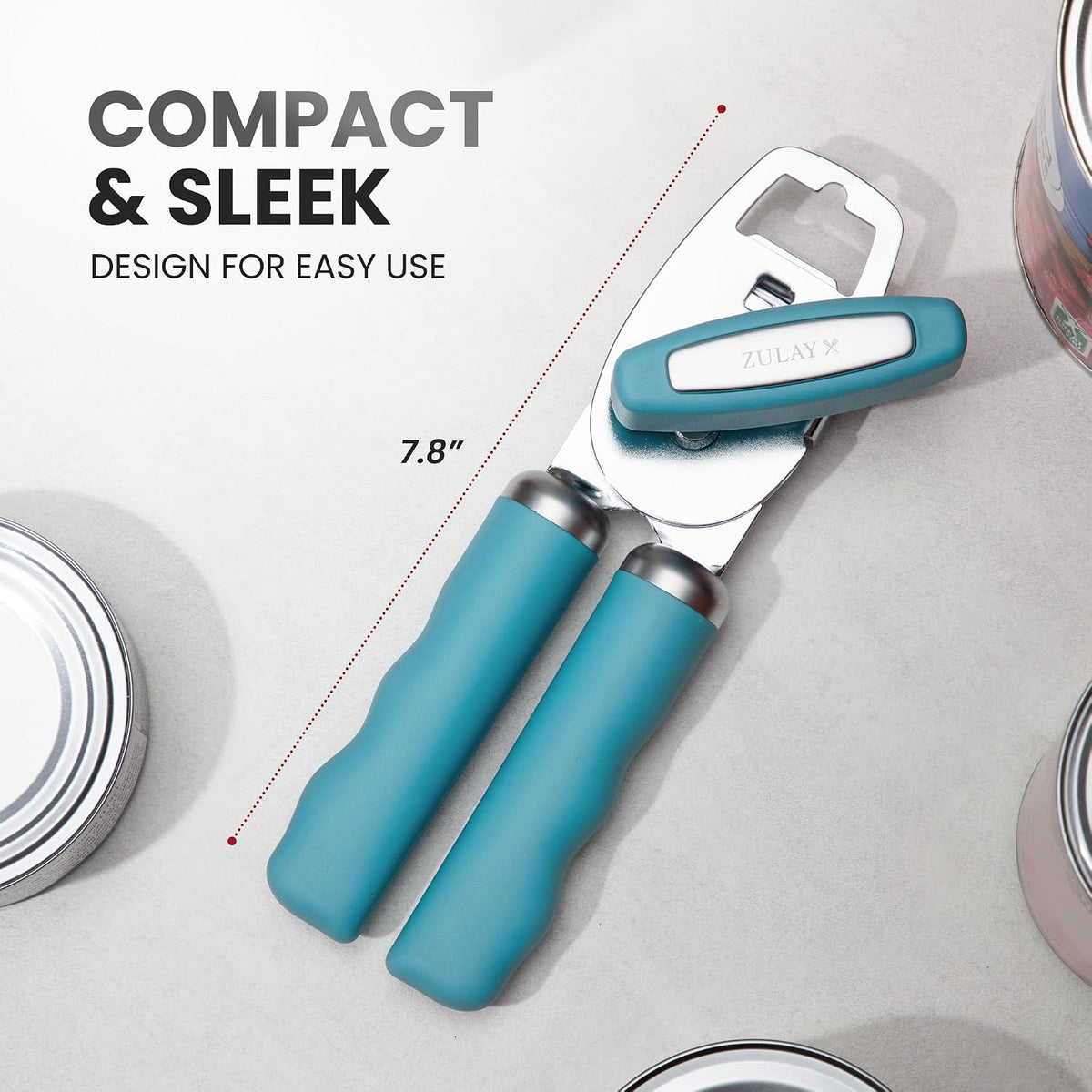 Manual Can Opener Heavy Duty Patented Stainless Steel, Ruby - Colors A