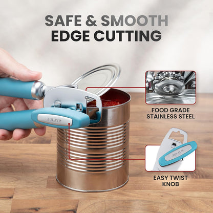 Manual Can Opener Heavy Duty Patented Stainless Steel, Ruby - Colors A