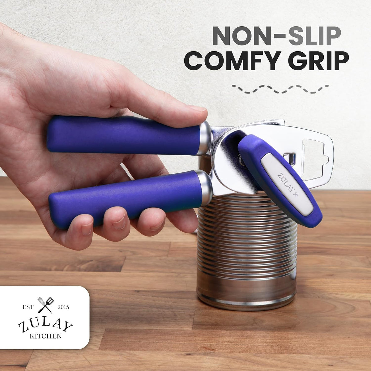 Manual Can Opener Heavy Duty Patented Stainless Steel, Ruby - Colors A