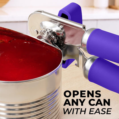 Manual Can Opener Heavy Duty Patented Stainless Steel, Ruby - Colors A