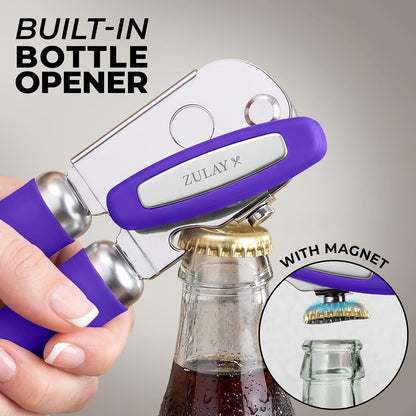 Manual Can Opener Heavy Duty Patented Stainless Steel, Ruby - Colors A
