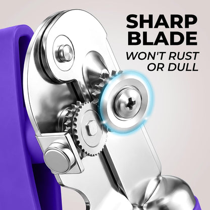 Manual Can Opener Heavy Duty Patented Stainless Steel, Ruby - Colors A