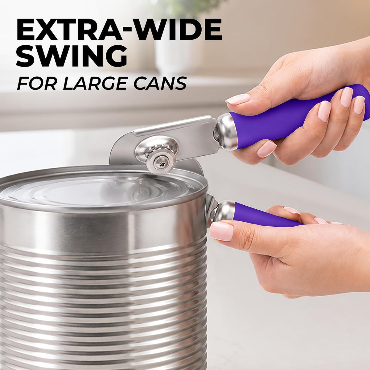 Manual Can Opener Heavy Duty Patented Stainless Steel, Ruby - Colors A