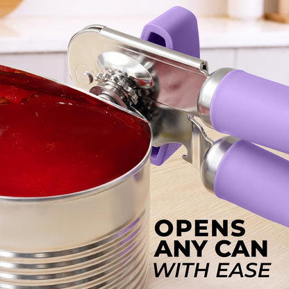 Manual Can Opener Heavy Duty Patented Stainless Steel, Ruby - Colors A