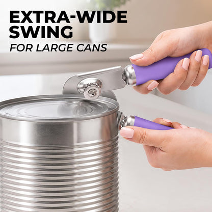 Manual Can Opener Heavy Duty Patented Stainless Steel, Ruby - Colors A