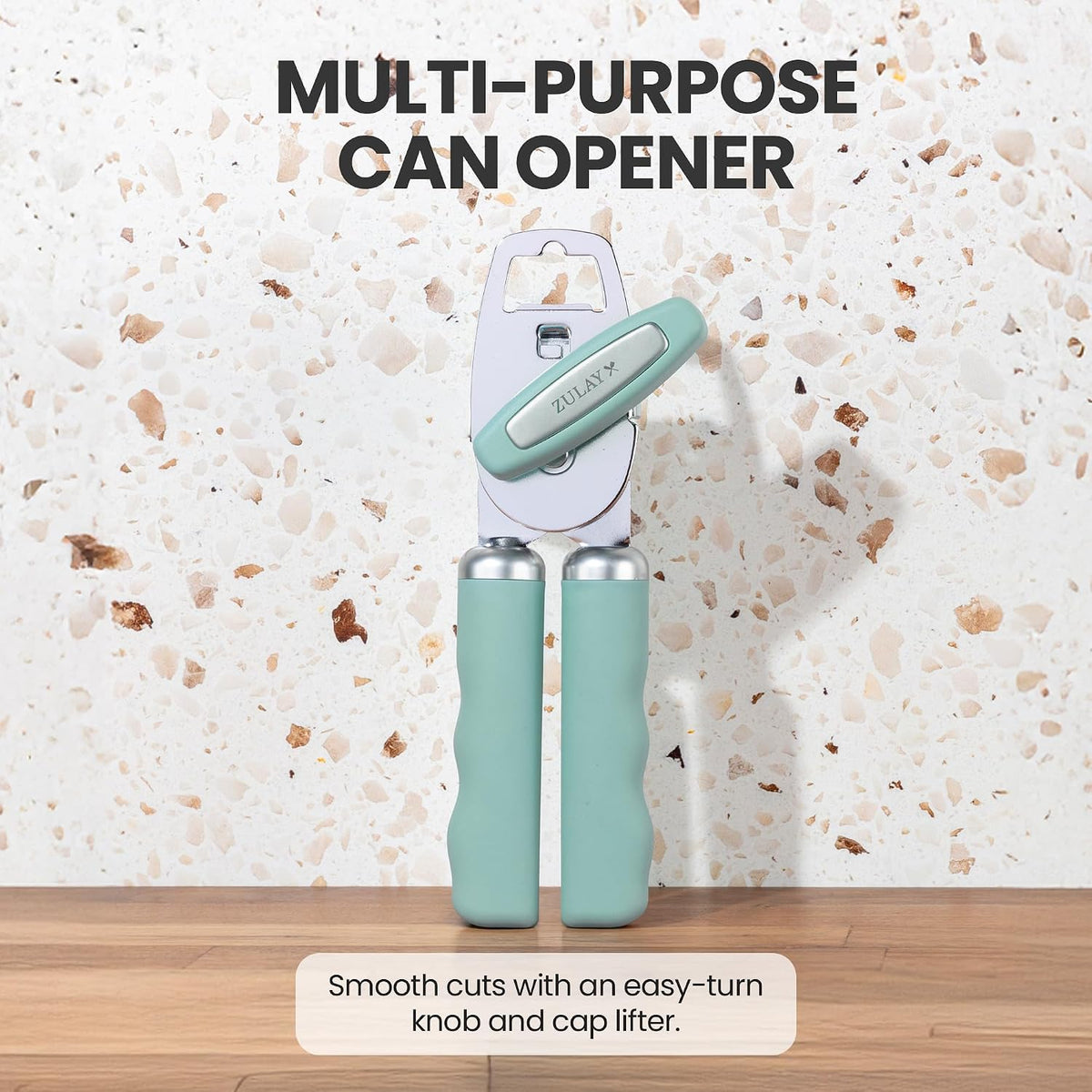 Manual Can Opener Heavy Duty Patented Stainless Steel, Ruby - Colors A