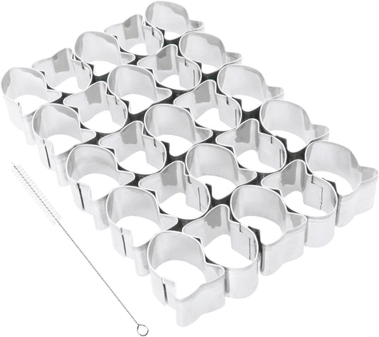 25PCS Stainless Steel Mini Goldfish Cookie Cutter Set Cookie Embossing Baking Tool Pastry Non Stick Dough Tool with Cleaning Brush For DIY Creative Projects