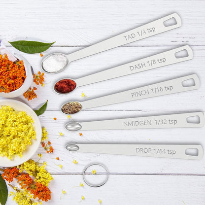 Measuring Cups & Spoons Set of 21 - Includes 7 Stainless Steel Nesting Cups, 8 Measuring Spoons, 1 Leveler & 5 Mini Measuring Spoons, Ideal for Dry and Liquid Ingredients