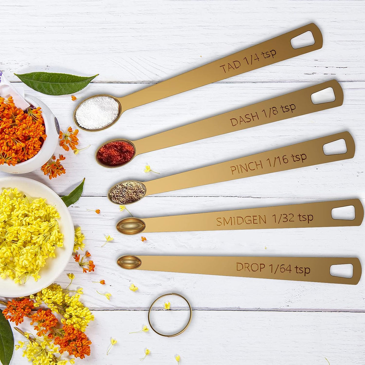 Measuring Cups & Spoons Set of 21 - Includes 7 Stainless Steel Nesting Cups, 8 Measuring Spoons, 1 Leveler & 5 Mini Measuring Spoons, Ideal for Dry and Liquid Ingredients