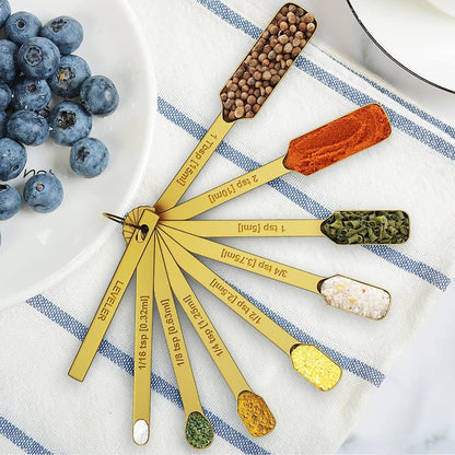 Measuring Cups & Spoons Set of 21 - Includes 7 Stainless Steel Nesting Cups, 8 Measuring Spoons, 1 Leveler & 5 Mini Measuring Spoons, Ideal for Dry and Liquid Ingredients