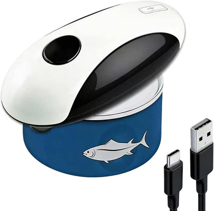 Electric Can Opener, Rechargeable Hands Free Kitchen Gadget, White