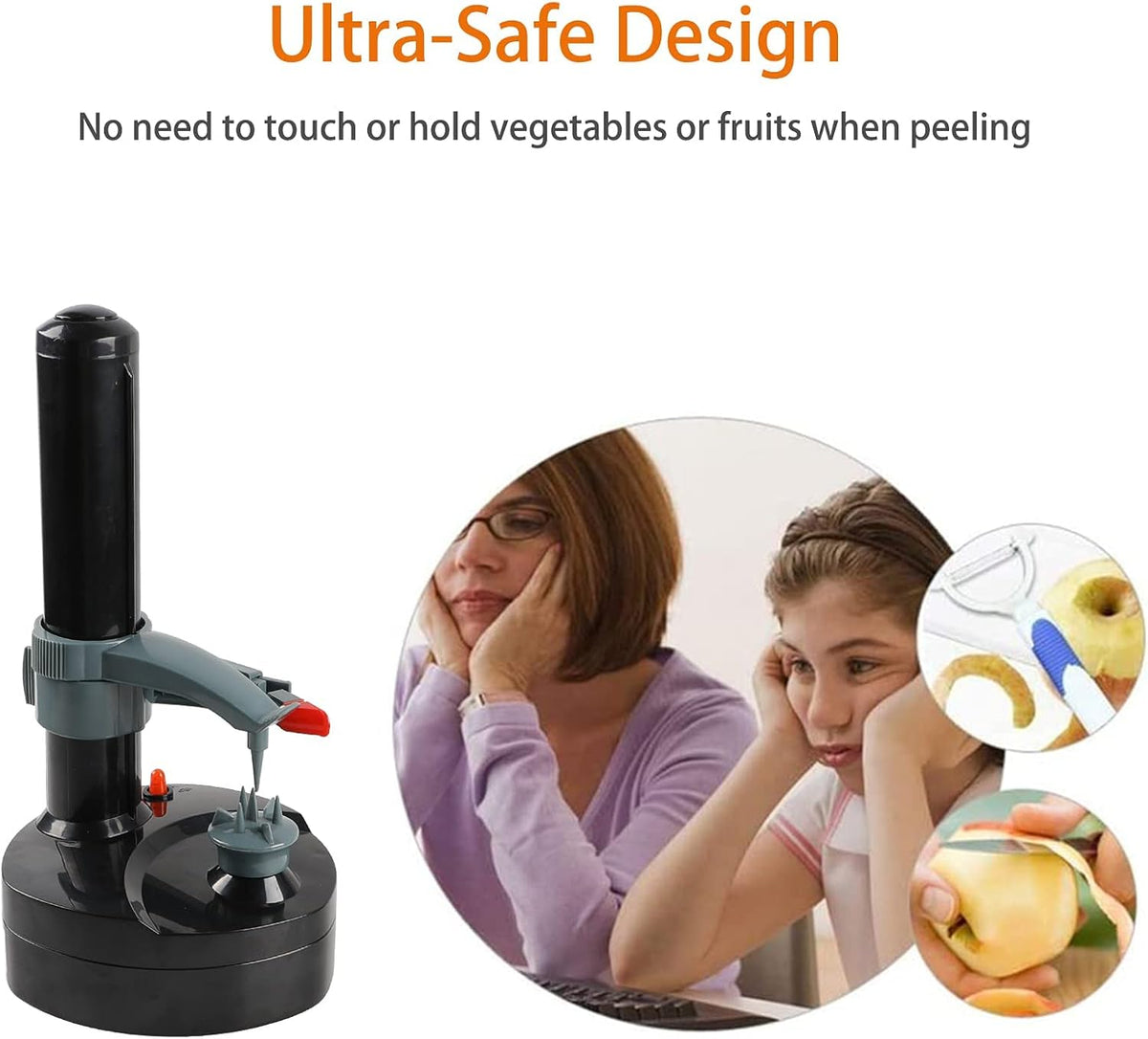 Electric Potato Peeler with 23 Replacement Blades Rotato Express Stainless Steel Automatic Rotating Fruits Fruit Potato Peeler Vegetables Cutter Apple Paring Machine Kitchen Peeling Tool