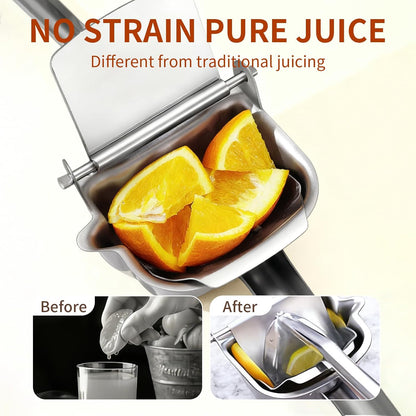 Heavy Duty 304 Stainless Steel Lemon Squeezer, Manual Citrus Juicer Hand Press Juice Extractor, Fruit Presser for Orange, Lime, Grapefruit & Pomegranate