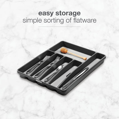 Classic 6 Compartment Silverware Tray, Granite