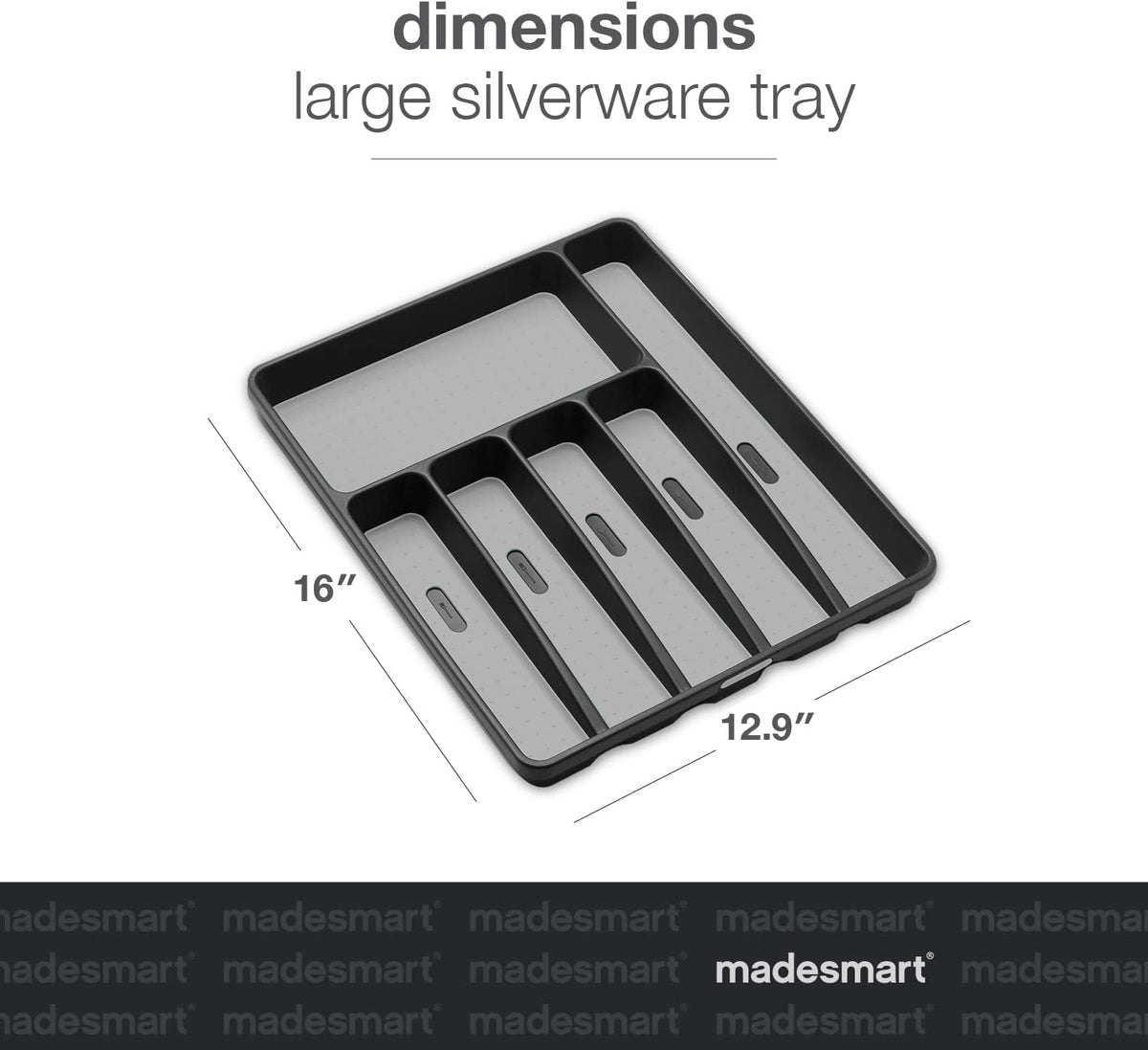 Classic 6 Compartment Silverware Tray, Granite