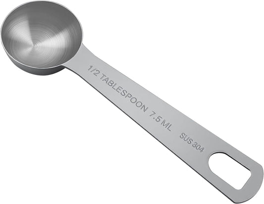 Teaspoon Measuring Spoons, 7.5mL (7.5 cc | 1/4 oz) Stainless Steel Teaspoon Scoop, Long Handle Metal Measuring Spoons for Cooking,Baking (0.25 OZ)