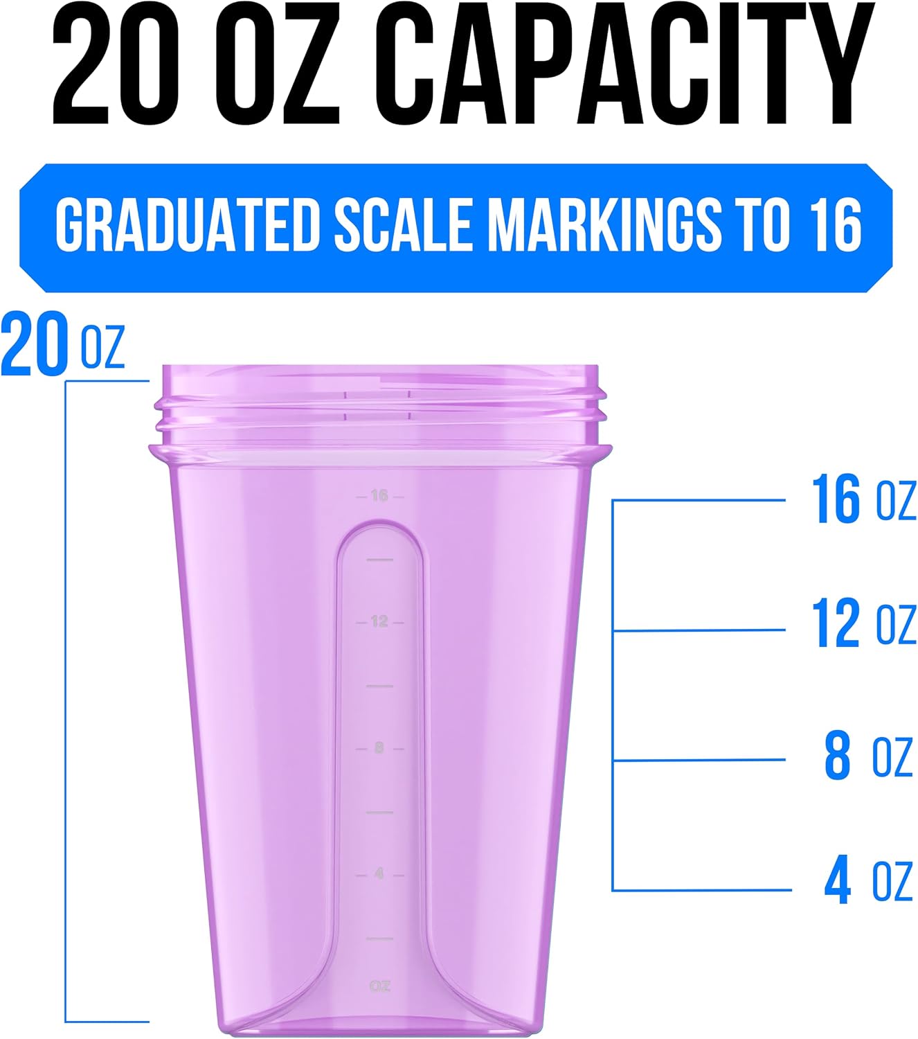 4 Pack 20oz Protein Shaker Bottle for Protein Mixes, Berry Blend | 4x Wire Whisk, Leak Proof Shaker Cups for Protein Shakes, Stackable, Cute Colors for Women, For Home, Gym, Office and Car