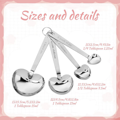 50 Set Heart Measuring Spoons,Pink Wedding Bridal Shower Bulk Return Gifts | Plastic heart measuring spoons with bags and cards. Practical souvenirs for wedding guests and bridal shower favors
