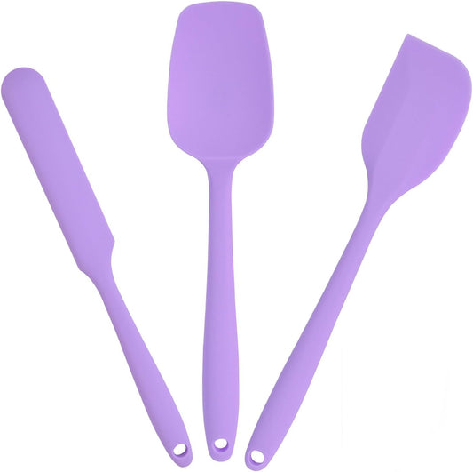 Rubber Spatula Food Grade, Silicone Heat Resistant Spatulas for Cooking | Silicone Cooking Utensils Set, Rubber Spatula Nonstick Handle with Ergonomic Grip, Kitchen Utensils Set for Mixing 3 Pack