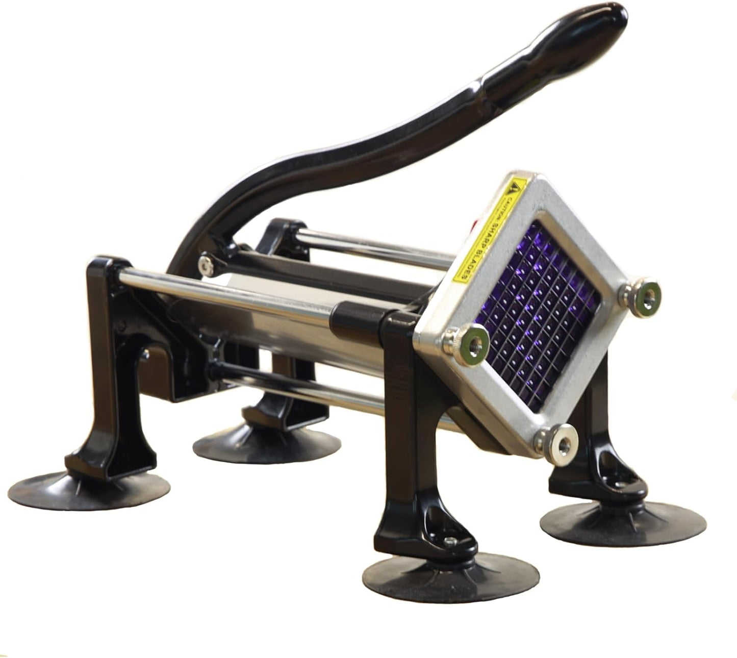 Commercial French Fry Cutter Stainless Steel Potato Cutter with 3/8&1/4&1/2 Inch Blade French Fries Cutter Manual Potatoes Cutting Machine with Suction Feet for Potato Carrot Yam Cucumbers