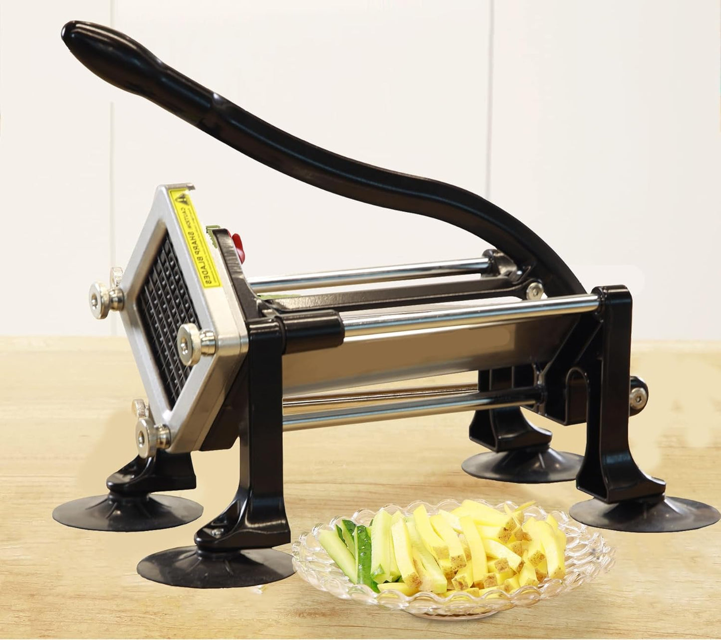 Commercial French Fry Cutter Stainless Steel Potato Cutter with 3/8&1/4&1/2 Inch Blade French Fries Cutter Manual Potatoes Cutting Machine with Suction Feet for Potato Carrot Yam Cucumbers