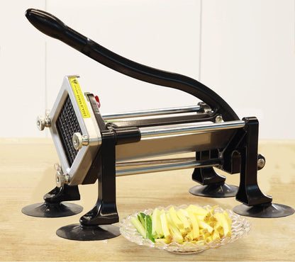 Commercial French Fry Cutter Stainless Steel Potato Cutter with 3/8&1/4&1/2 Inch Blade French Fries Cutter Manual Potatoes Cutting Machine with Suction Feet for Potato Carrot Yam Cucumbers