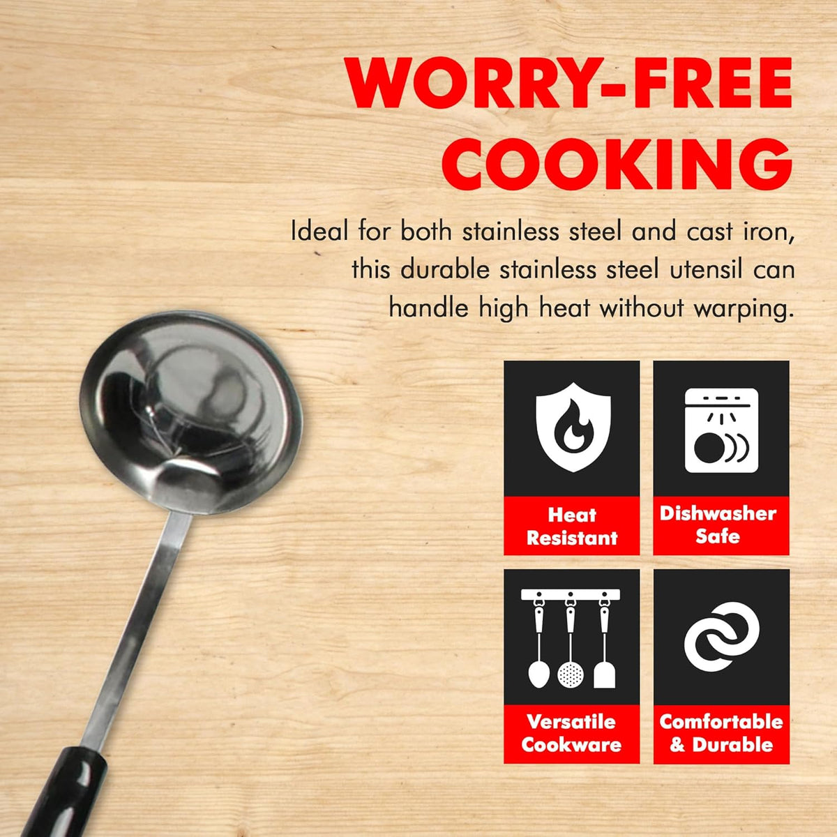 Select Slotted Sturdy Skimmer, 13 inch, Stainless Steel
