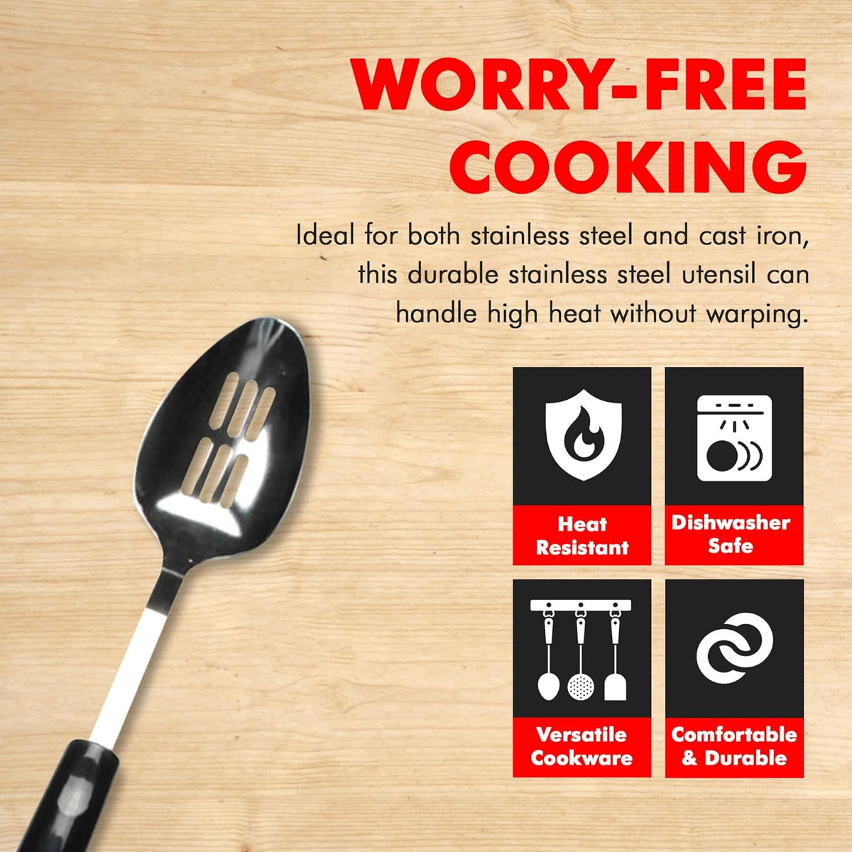 Select Slotted Sturdy Skimmer, 13 inch, Stainless Steel