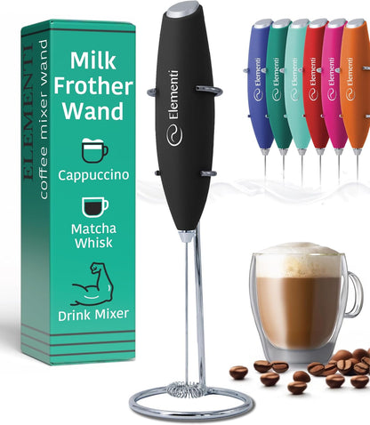 Matcha Whisk & Frother Set - Powerful Electric Matcha Mixer for Powder, Easy to Use Electric Whisk Kit - Craft Effortless Lattes with the Milk Frother Wand & Wisk (Emerald Green)