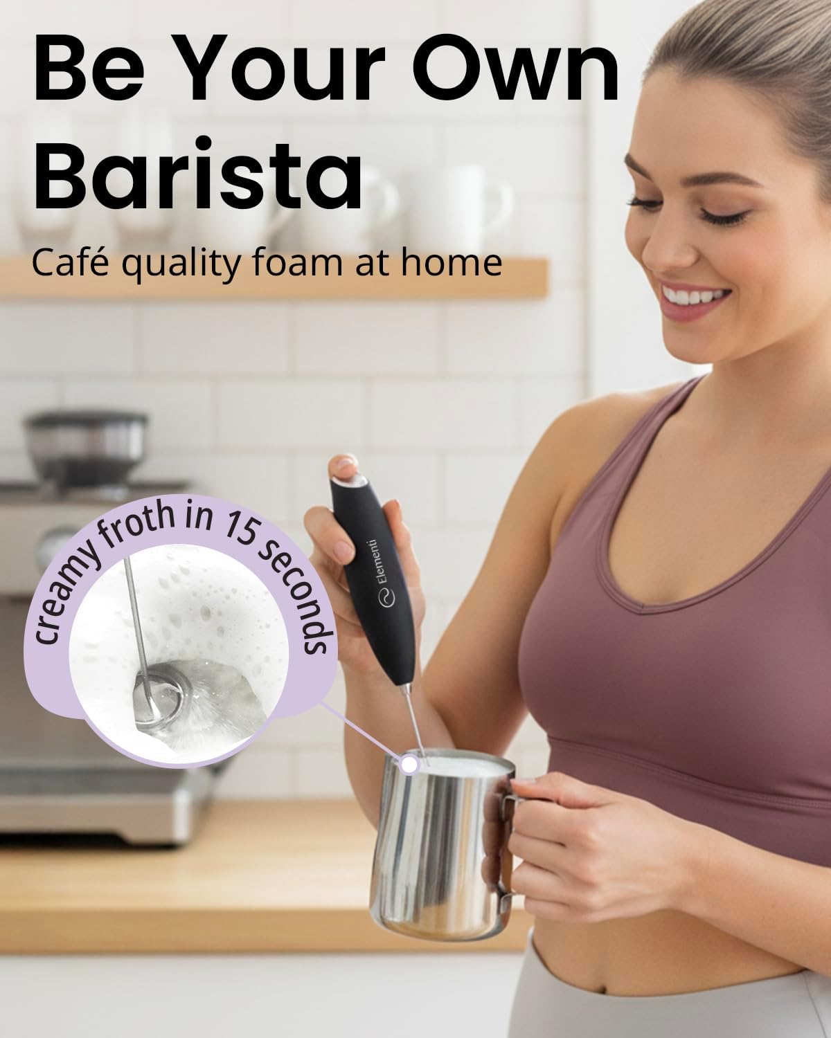 Matcha Whisk & Frother Set - Powerful Electric Matcha Mixer for Powder, Easy to Use Electric Whisk Kit - Craft Effortless Lattes with the Milk Frother Wand & Wisk (Emerald Green)