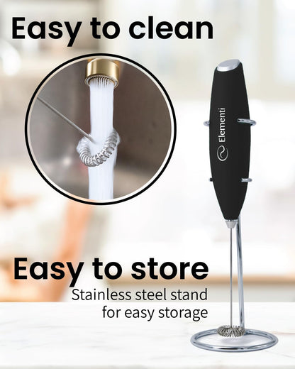 Matcha Whisk & Frother Set - Powerful Electric Matcha Mixer for Powder, Easy to Use Electric Whisk Kit - Craft Effortless Lattes with the Milk Frother Wand & Wisk (Emerald Green)