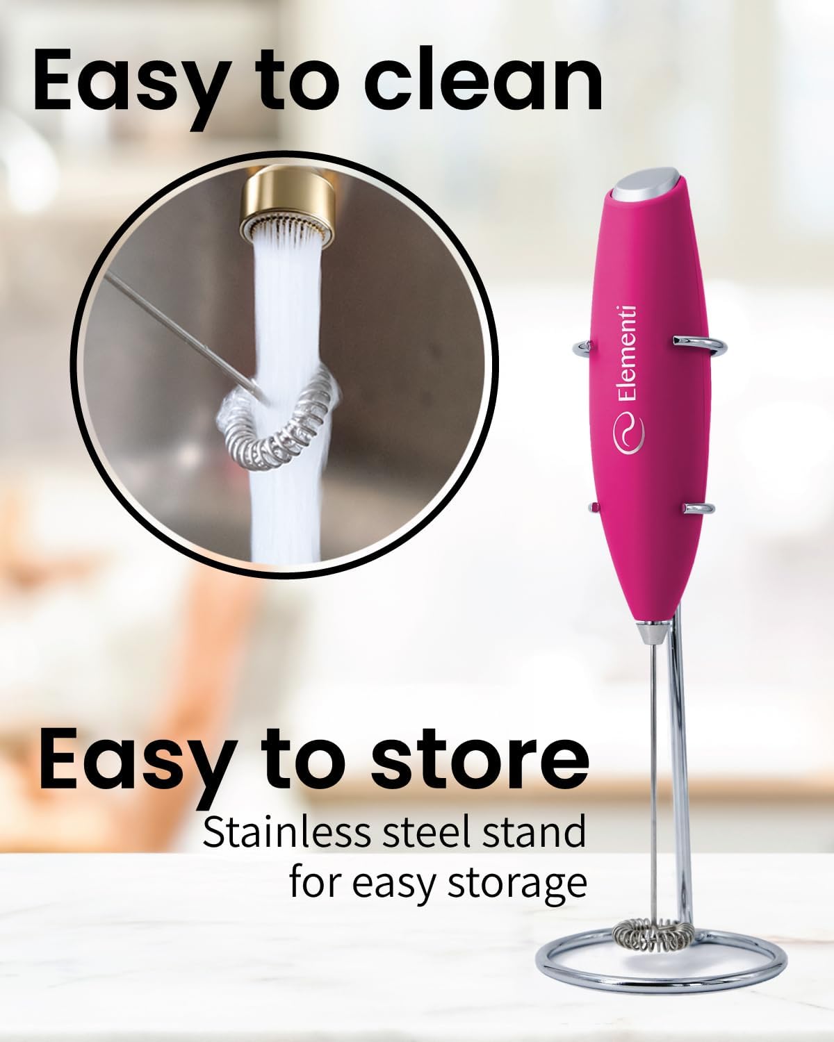 Matcha Whisk & Frother Set - Powerful Electric Matcha Mixer for Powder, Easy to Use Electric Whisk Kit - Craft Effortless Lattes with the Milk Frother Wand & Wisk (Emerald Green)