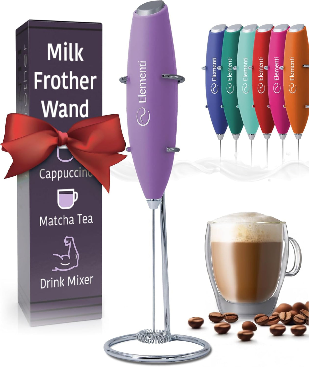 Matcha Whisk & Frother Set - Powerful Electric Matcha Mixer for Powder, Easy to Use Electric Whisk Kit - Craft Effortless Lattes with the Milk Frother Wand & Wisk (Emerald Green)