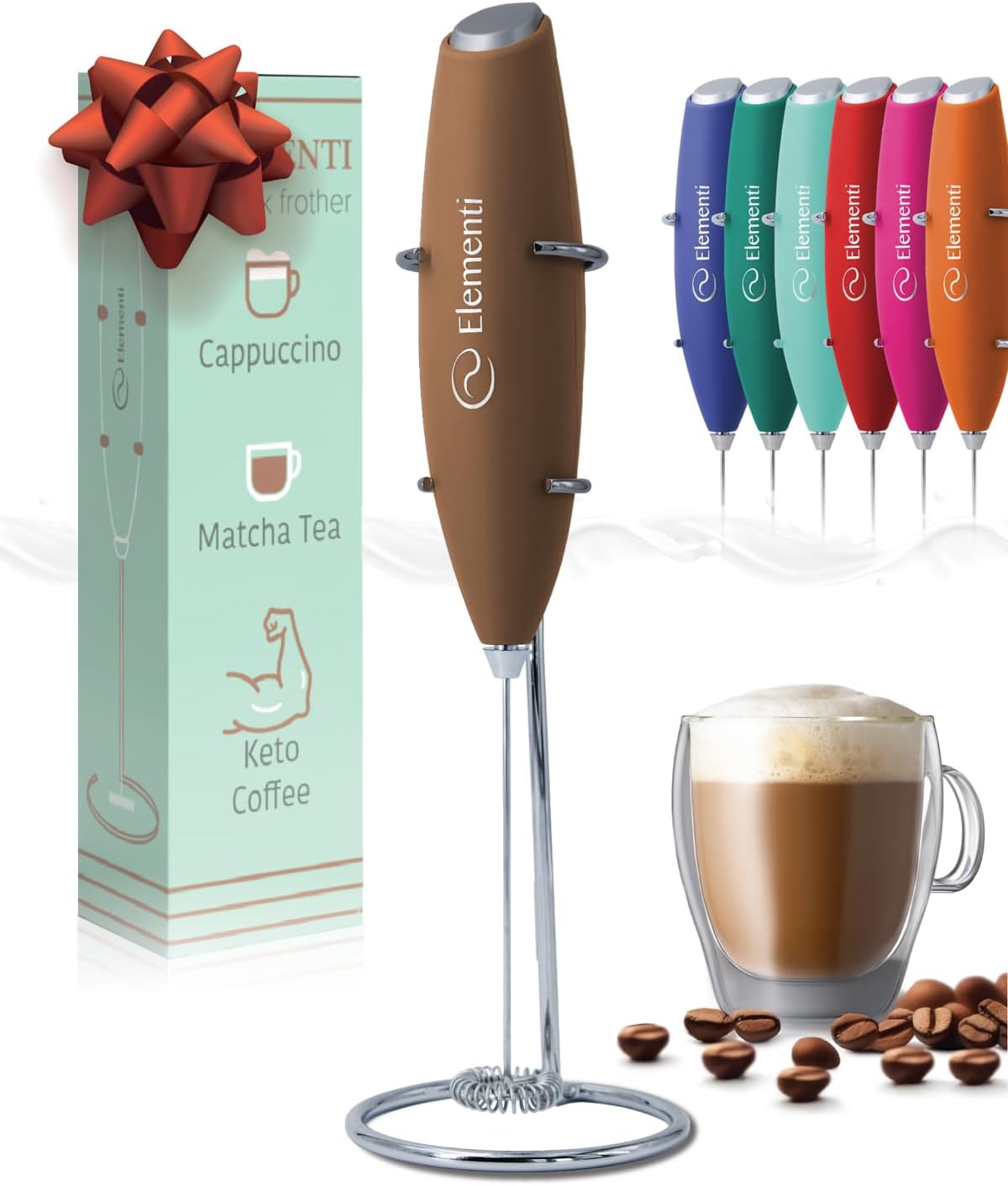 Matcha Whisk & Frother Set - Powerful Electric Matcha Mixer for Powder, Easy to Use Electric Whisk Kit - Craft Effortless Lattes with the Milk Frother Wand & Wisk (Emerald Green)
