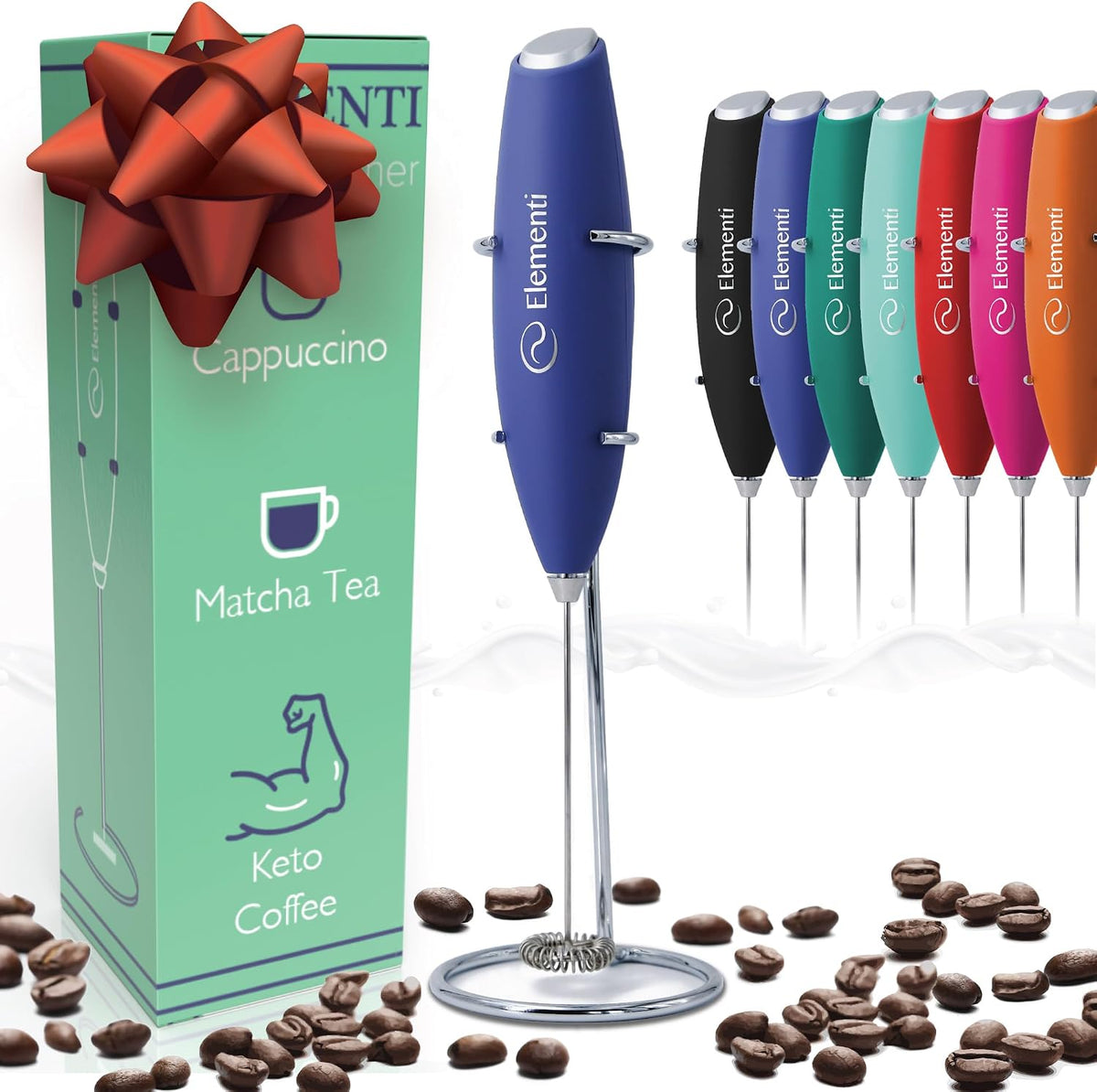 Matcha Whisk & Frother Set - Powerful Electric Matcha Mixer for Powder, Easy to Use Electric Whisk Kit - Craft Effortless Lattes with the Milk Frother Wand & Wisk (Emerald Green)