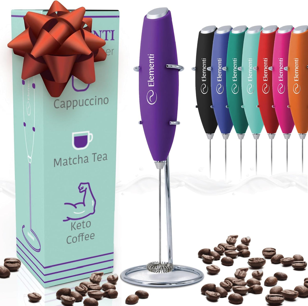 Matcha Whisk & Frother Set - Powerful Electric Matcha Mixer for Powder, Easy to Use Electric Whisk Kit - Craft Effortless Lattes with the Milk Frother Wand & Wisk (Emerald Green)