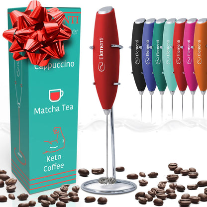 Matcha Whisk & Frother Set - Powerful Electric Matcha Mixer for Powder, Easy to Use Electric Whisk Kit - Craft Effortless Lattes with the Milk Frother Wand & Wisk (Emerald Green)