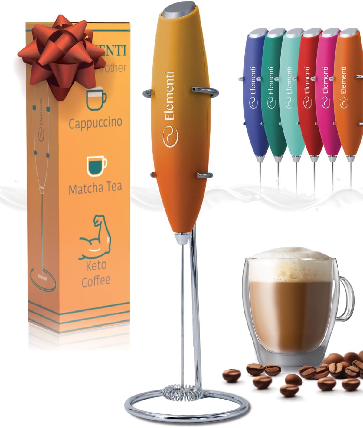 Matcha Whisk & Frother Set - Powerful Electric Matcha Mixer for Powder, Easy to Use Electric Whisk Kit - Craft Effortless Lattes with the Milk Frother Wand & Wisk (Emerald Green)