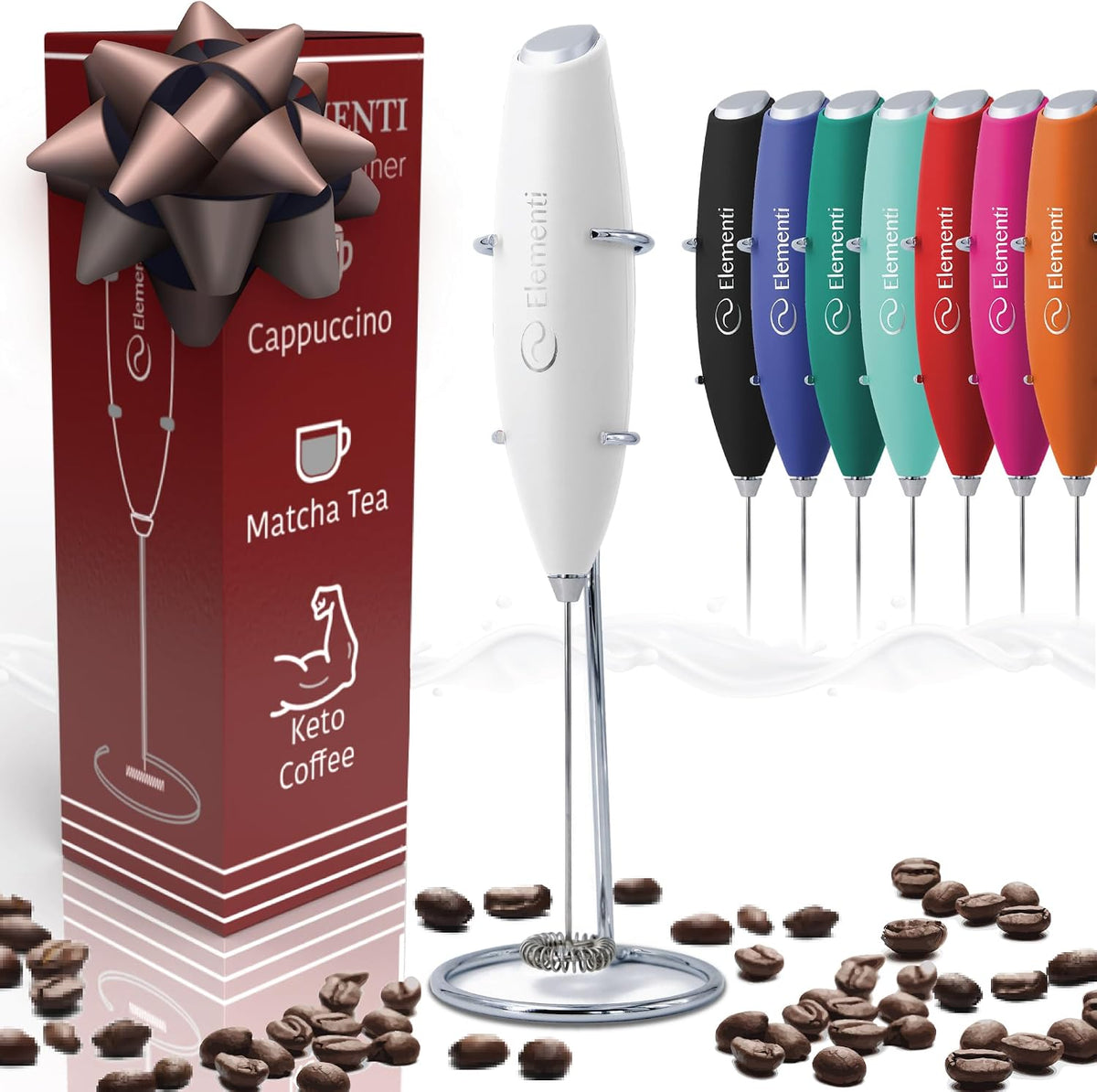 Matcha Whisk & Frother Set - Powerful Electric Matcha Mixer for Powder, Easy to Use Electric Whisk Kit - Craft Effortless Lattes with the Milk Frother Wand & Wisk (Emerald Green)
