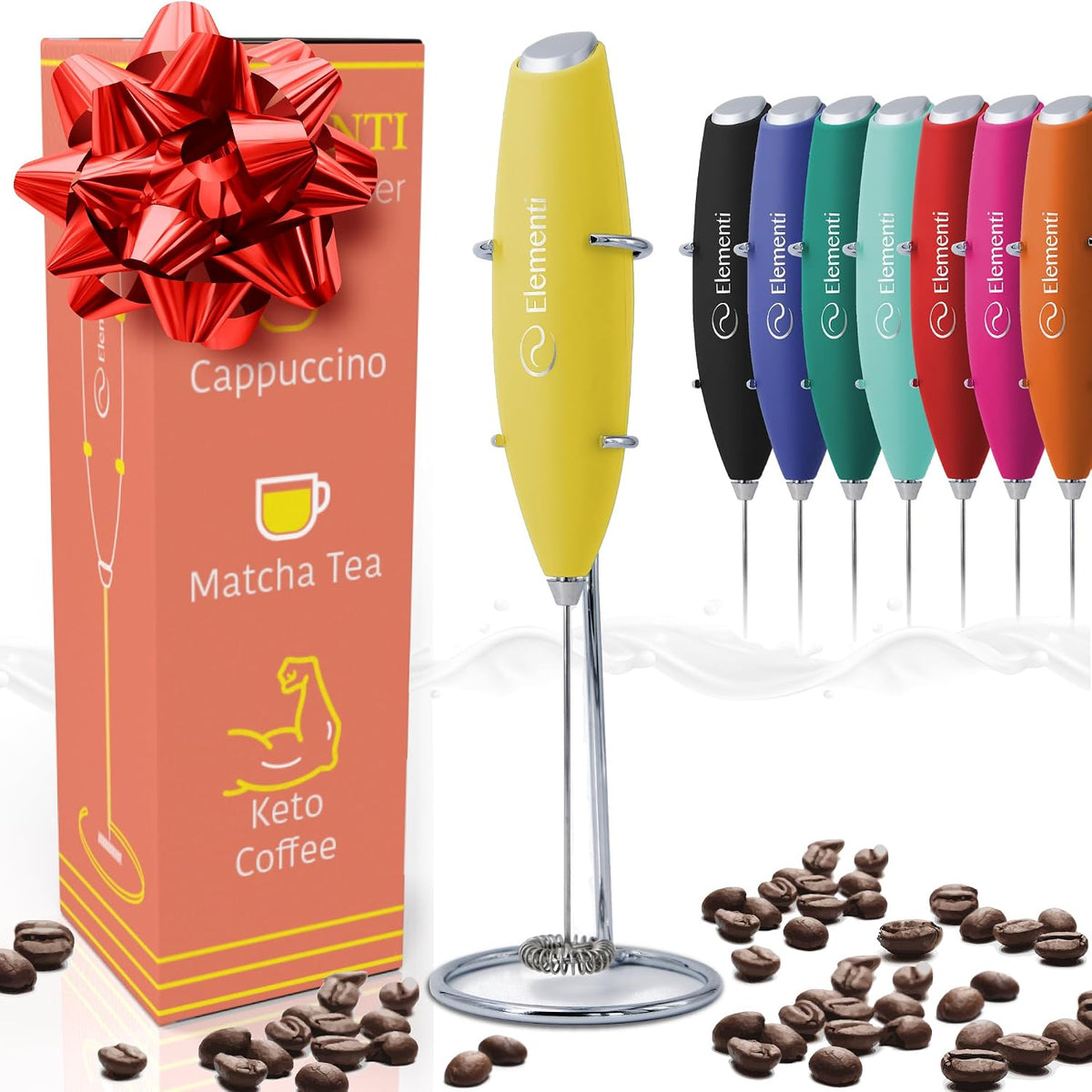 Matcha Whisk & Frother Set - Powerful Electric Matcha Mixer for Powder, Easy to Use Electric Whisk Kit - Craft Effortless Lattes with the Milk Frother Wand & Wisk (Emerald Green)